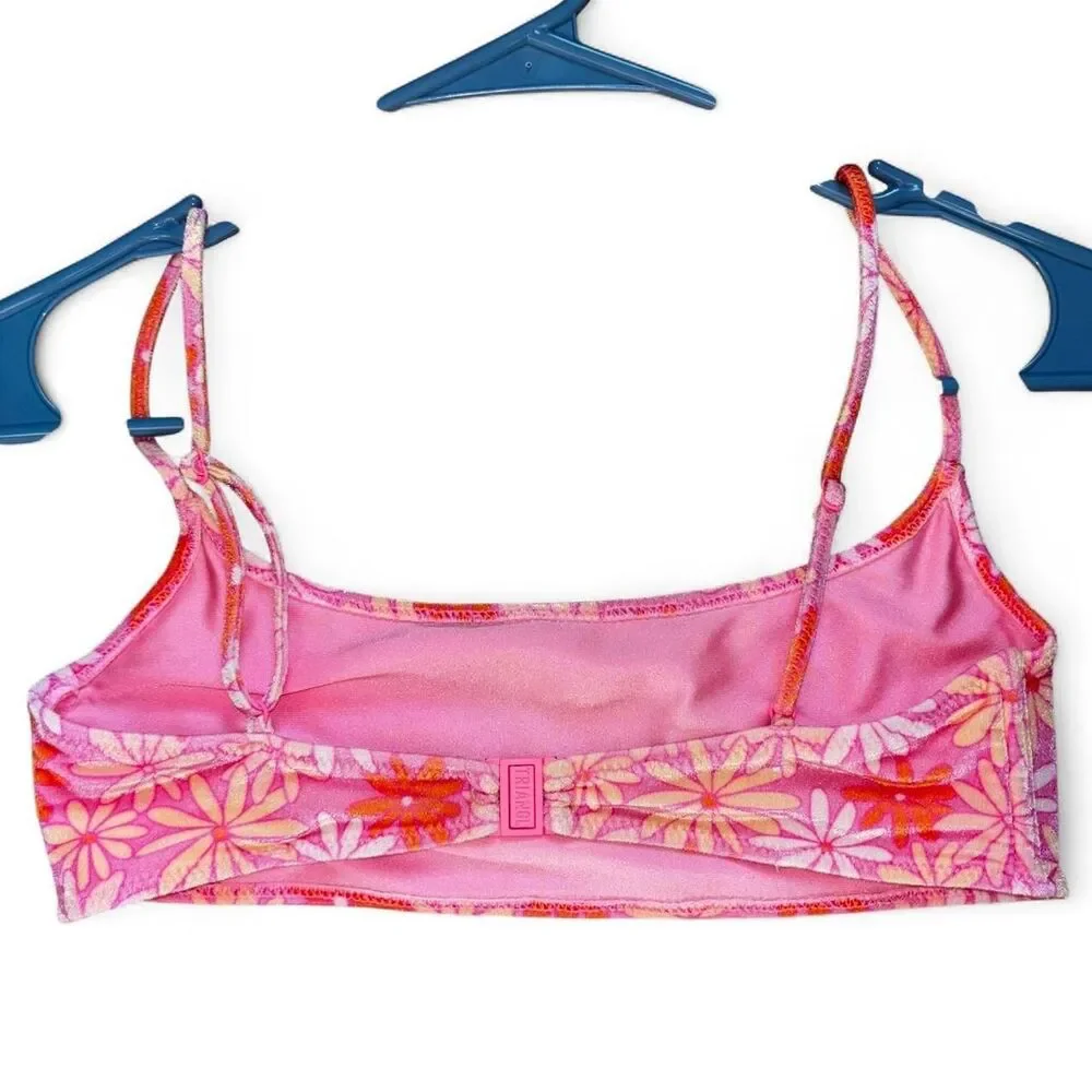 Triangl Women's Pink Velour Bikini Top